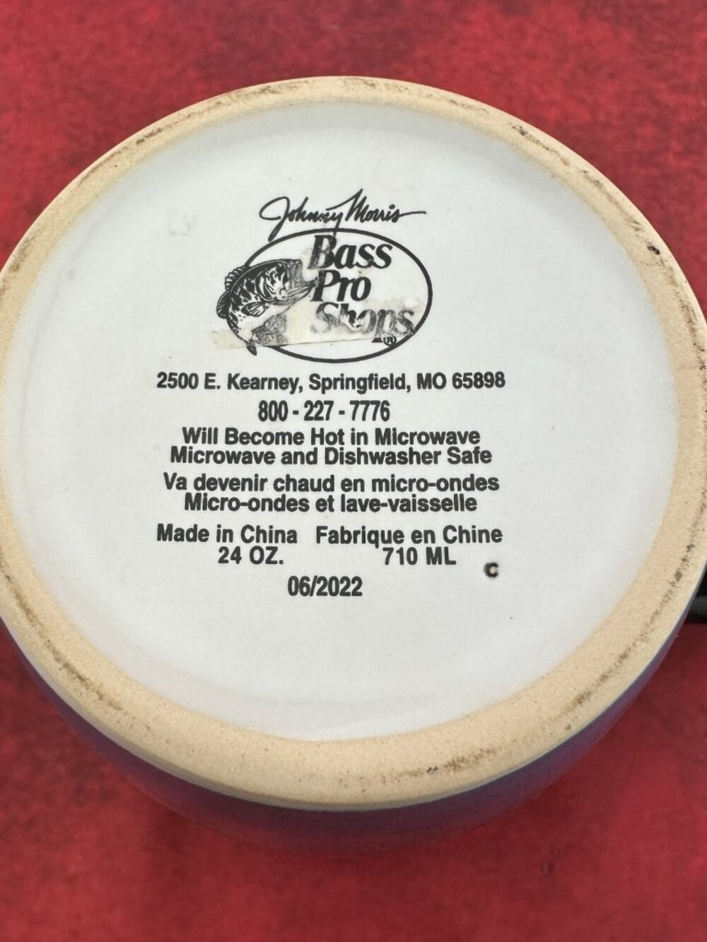 BASS PRO SHOPS CERAMIC COFFEE MUG "REMEMBER..WE ALL LIVE DOWNSTREAM" SLOGAN - Picture 5 of 7